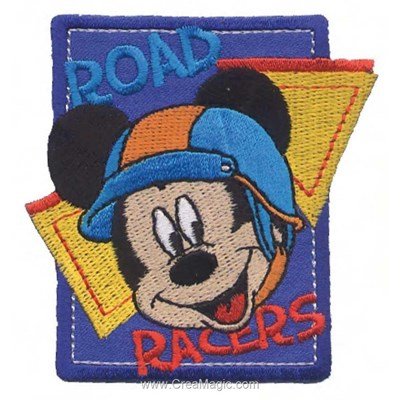 Ecusson motif thermocollant mickey road racers de MLWD