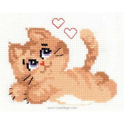 Mini point de croix en kit chaton d'amour - RIOLIS