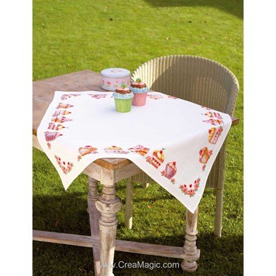 Kit nappe à broder au point de croix compte gourmandises de Vervaco