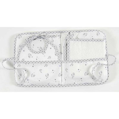 Pochette cadeau dmc : bavoir naissance + serviette inclus baby star - gris à broder