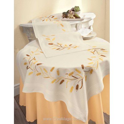 Kit nappe en broderie traditionnelle epi de blé - Vervaco