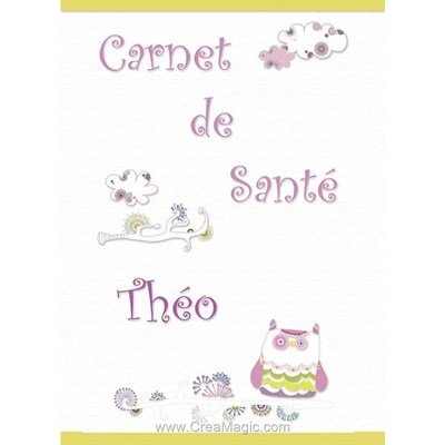 Kit protège carnet de santé enfant à broder chouette Princesse