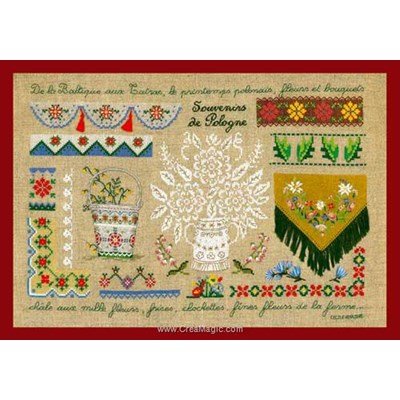 Modèle broderie au point de croix souvenir de pologne - Le Bonheur Des Dames