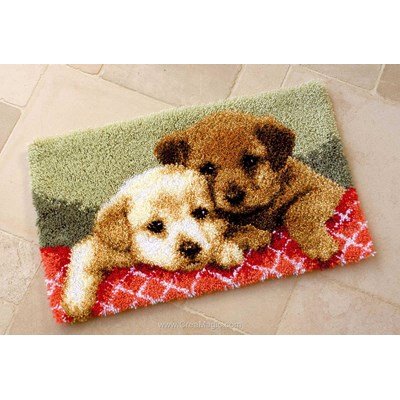 Kit tapis point noué Vervaco complicité de chien