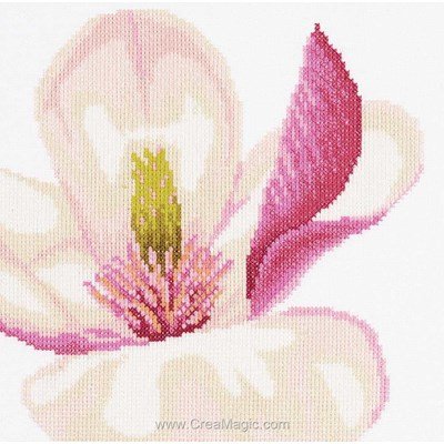Lanarte broderie en point compté magnolia flower sur etamine