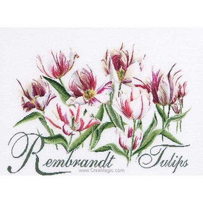 Kit broderie rembrandt tulips sur lin de Thea Gouverneur