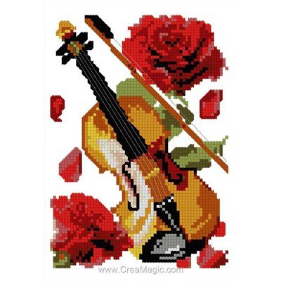 Mini point de croix en kit Luc Création violon et roses
