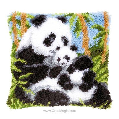 Kit coussin point noue Vervaco amour de pandas