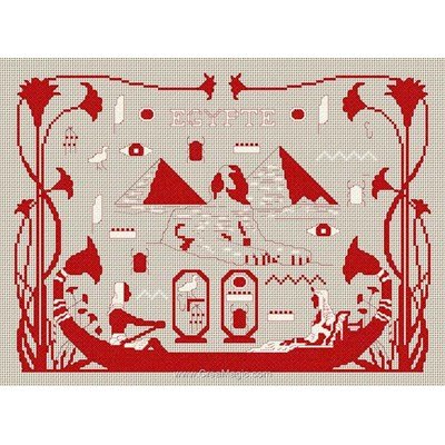 Kit tableau Anagram point de croix egypte en rouge