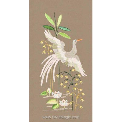 Kit broderie imprimée Duftin echassier dans les marais