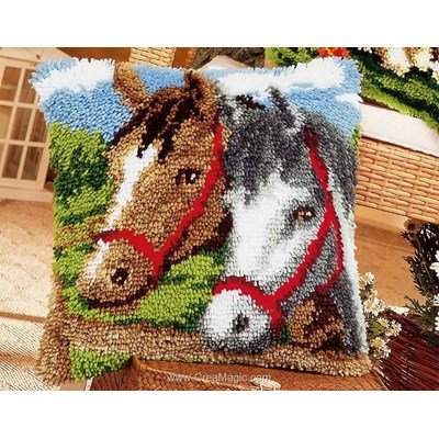 Coussin point noué les chevaux - Vervaco