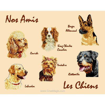 Les amis les chiens kit Luc Création à broder au point croix