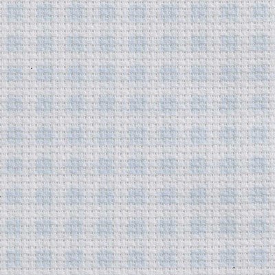 Toile aida 5.5 pts imprimée bleu carreaux vierge à broder - DMC