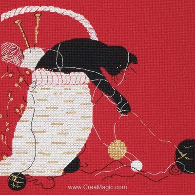 Kit Maia à broder au point de croix cat & yarn