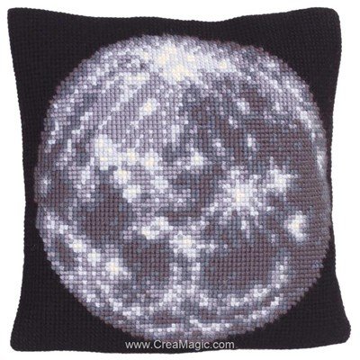 Coussin point de croix Collection d'art lune