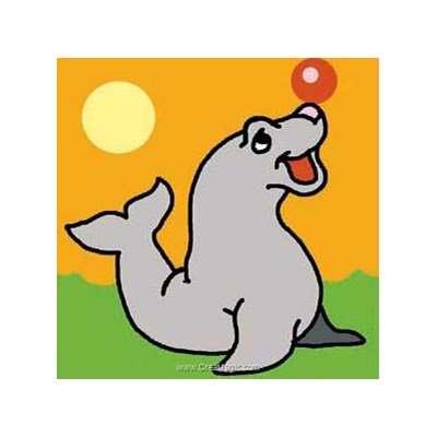 Kit canevas enfant otarie et la balle - Luc Création