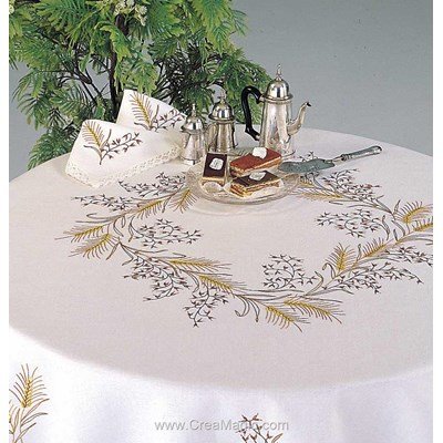 Serviette de table imprimée en broderie traditionnelle folâtre - Margot Broderie