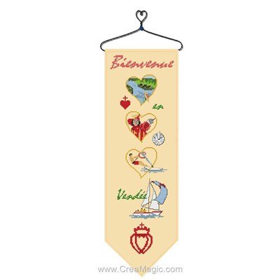 Broderie point de croix la bannière en vendée - Aux 4 Points Du Monde