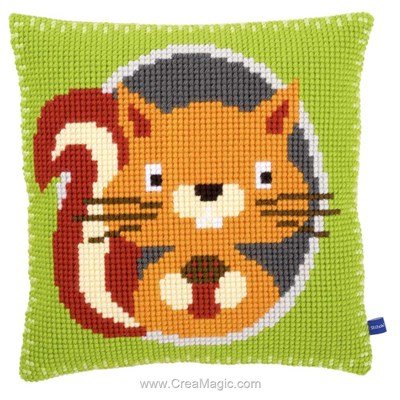 Kit coussin au point de croix Vervaco mon petit écureuil