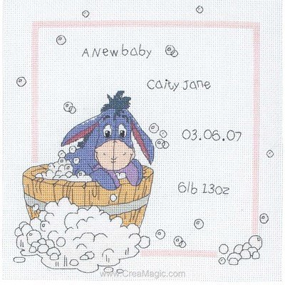 Anchor kit point de croix eeyore birth sampler