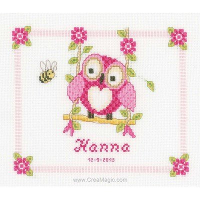 Kit broderie naissance baby chouette et balançoire de Vervaco