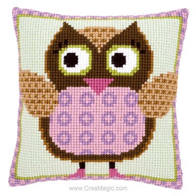 Kit coussin mlle hibou de Vervaco au point de croix