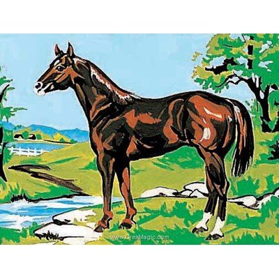 Le cheval dans la campagne kit canevas complet - Margot