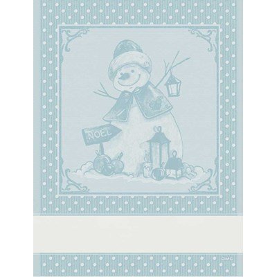 Torchon bonhome de neige bleu à broder de DMC
