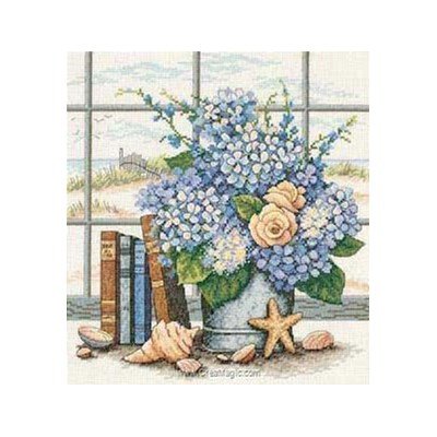 Kit broderie point compté hydrangeas&shells de Dimensions