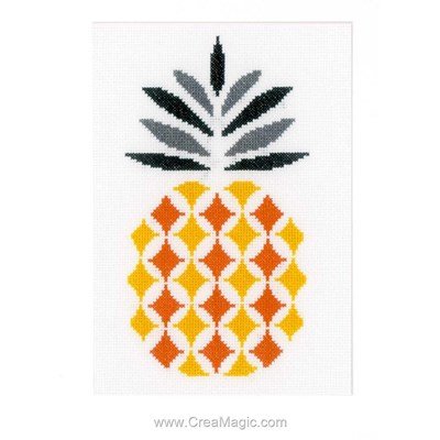 Ananas design tableau broderie point de croix - Vervaco