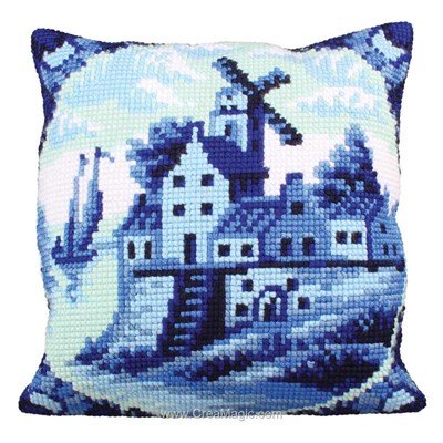 Kit coussin Collection d'art au point de croix delftware 2