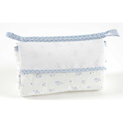 Trousse de toilette naissance à broder baby star - bleu DMC