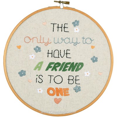 Kit de broderie imprimée Vervaco friendly quote