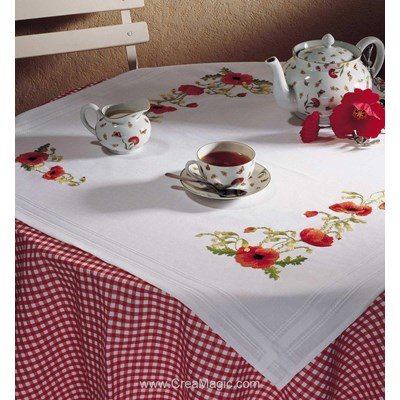 Kit surnappe cycle du coquelicot en broderie traditionnelle Royal Paris