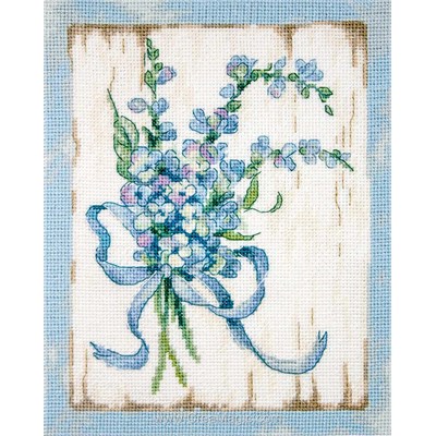 Le bouquet au ruban bleu kit point de croix - LETISTITCH