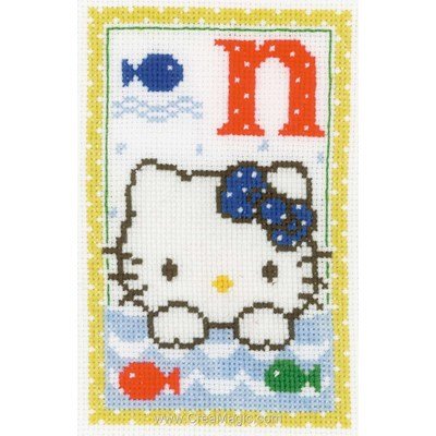 Broder en point de croix Vervaco hello kitty lettre n