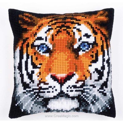Coussin tigre du safari au point de croix - Vervaco