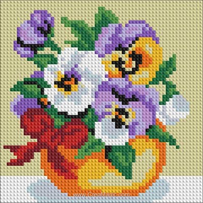 Kit broderie diamant violet bouquet de Diamond Painting