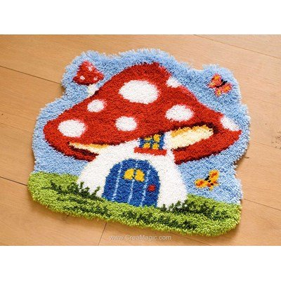 Kit tapis point noué Vervaco ma maison champignon