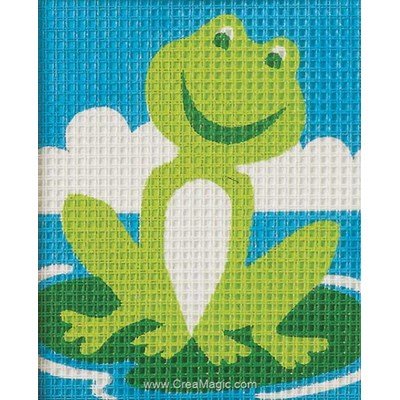 Canevas kit enfant complet grenouille sur nénuphare - Vervaco