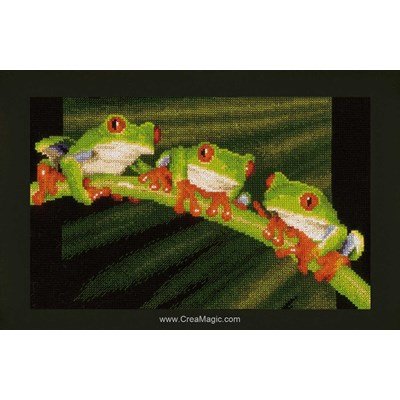 Trio de grenouilles kit Vervaco à broder
