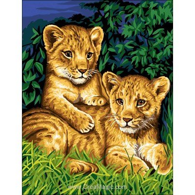 Les deux frères lionceaux canevas de Rafael Angelot