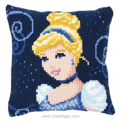 Coussin point de croix cendrillon au bal disney - Vervaco