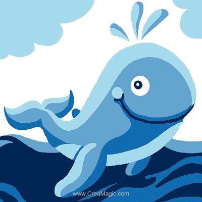 Canevas kit enfant complet la baleine bleue - Luc Création