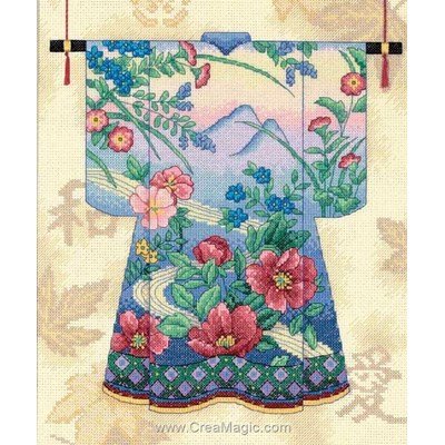Kit Dimensions Old à broder au point de croix elegant kimono
