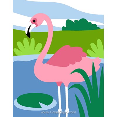 kit Canevas Complet Flamant rose - Margot
