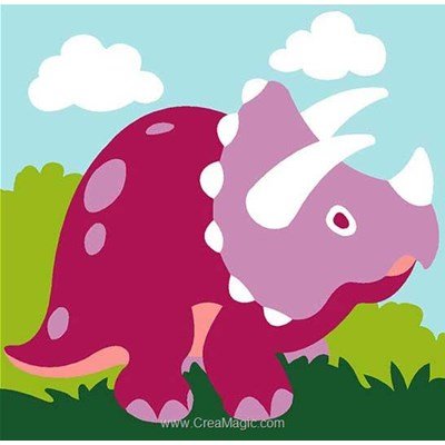 Kit canevas pour enfants SEG dinosaure - tricératops