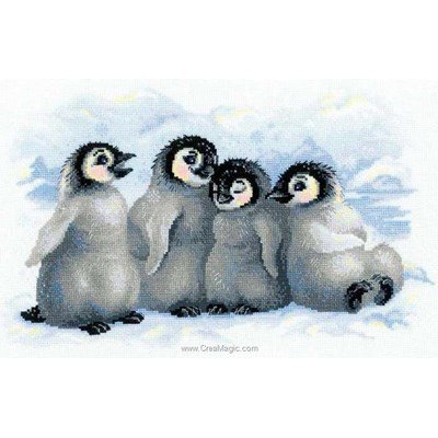 Kit broderie point compté pingouins rigolos - RIOLIS