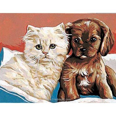 Kit canevas Margot pour enfants chat et chien