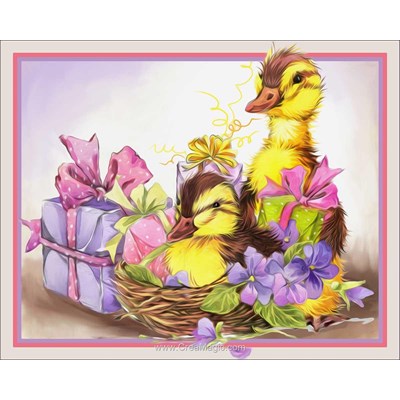 Kit broderie diamant Diamond Painting fluffy ducks